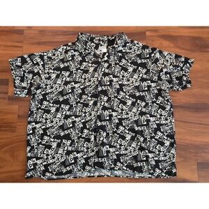 Pride Target Speak Up -Your Story Matters Black White Rayon Button Up Shirt 3X